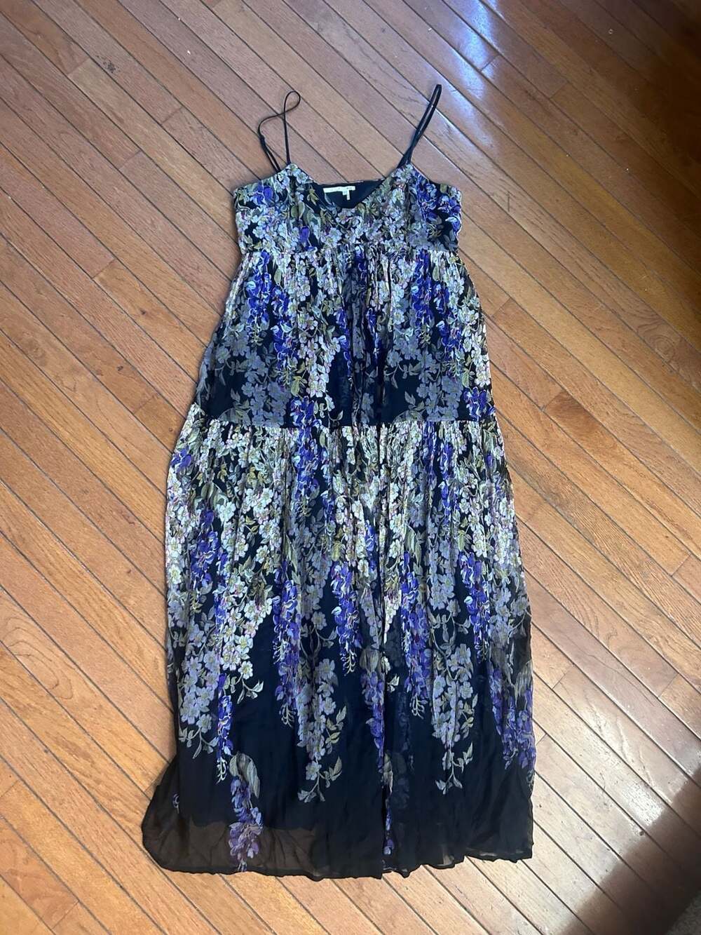 Anthropologie Floreat Dahlia Floral Pleated Maxi Dress - Picture 3 of 4